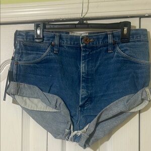 One Teaspoon Blue Jean Shorts High-Waisted Distressed